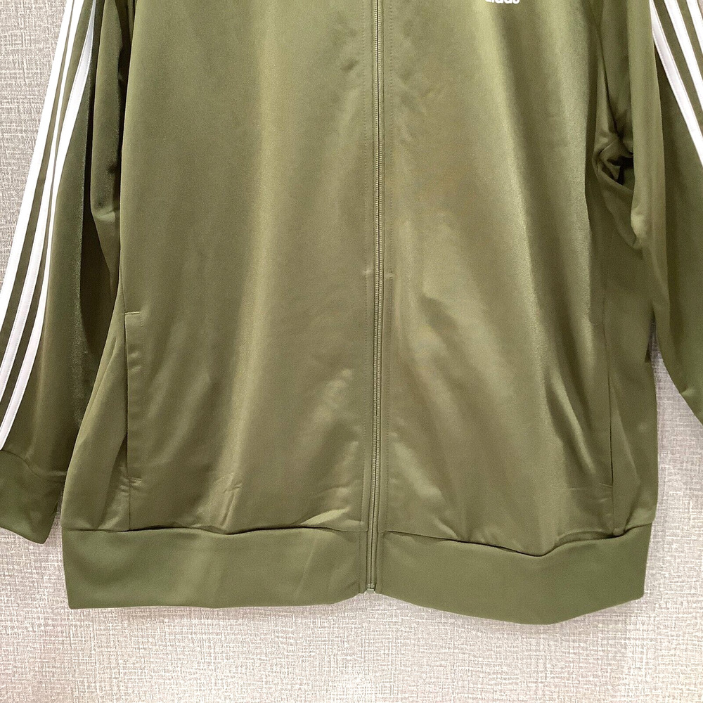 ADIDAS Track Activewear Jacket Unisex Women's Olive Green Zip Up sz 3X - Picture 3 of 5